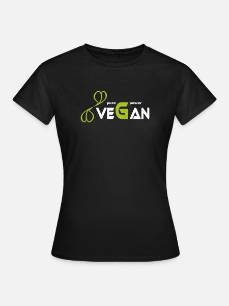 pure_vegan_power - Frauen T-Shirt - Schwarz