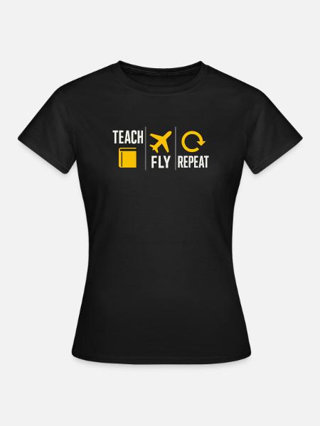 Fluglehrer Cfi Pilot Luftfahrtlehrer - Frauen T-Shirt - Schwarz