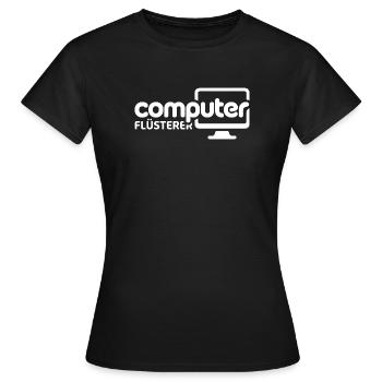 Computer Flüsterer Monitor-Illustration - Frauen T-Shirt - Schwarz - Vorne - AI Model Female 172 dark (172cm)