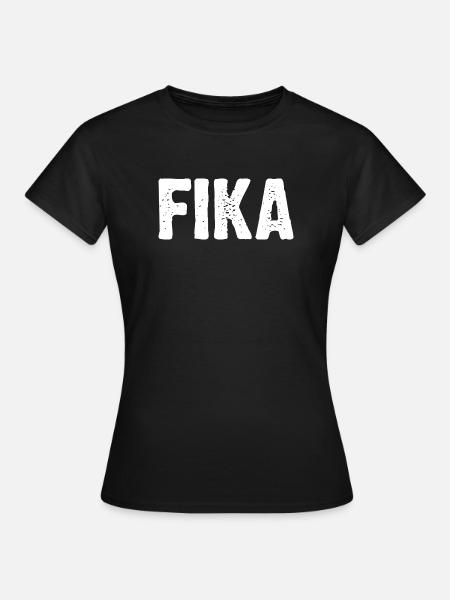 Fika Bold Distressed Type - Frauen T-Shirt - Schwarz