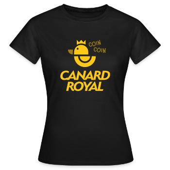 Canard Royal - Coin coin - Humour - T-shirt Femme - noir - Devant - AI Model Female 172 dark (172cm)