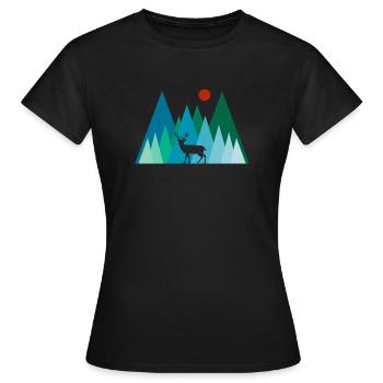 Outdoor - Women's T-Shirt - black - Front - AI Model Female 172 dark (172cm)