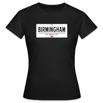 Ortsschild in Birmingham - Frauen T-Shirt - Schwarz - Vorne - AI Model Female 172 dark (172cm)