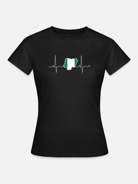 Nigeria Herzschlag - Frauen T-Shirt - Schwarz