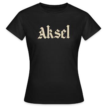 Aksel Fraktur Schrift - Frauen T-Shirt - Schwarz - Vorne - AI Model Female 172 dark (172cm)