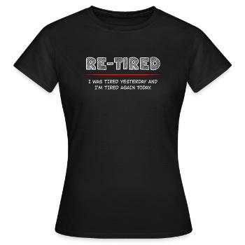 Conception typographique drôle re-tirée - T-shirt Femme - noir - Devant - AI Model Female 172 dark (172cm)