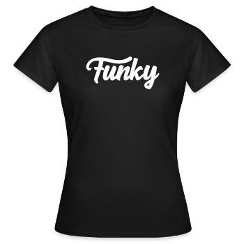Funky music logo - Women's T-Shirt - black - Front - AI Model Female 172 dark (172cm)