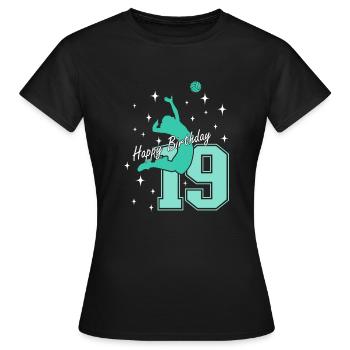 19. Geburtstag Volleyball Volleyballspielerin - Frauen T-Shirt - Schwarz - Vorne - AI Model Female 172 dark (172cm)