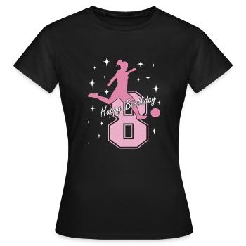 8. Geburtstag Fussball Fussballspielerin - Frauen T-Shirt - Schwarz - Vorne - AI Model Female 172 dark (172cm)