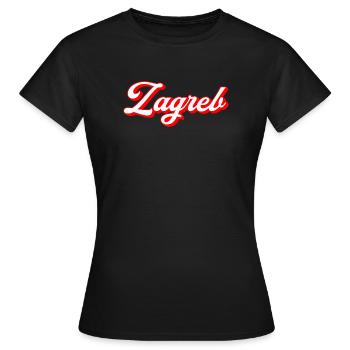 Zagreb Script Rétro - T-shirt Femme - noir - Devant - AI Model Female 172 dark (172cm)