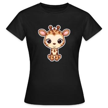 Cute Baby Giraffe - Women's T-Shirt - black - Front - AI Model Female 172 dark (172cm)