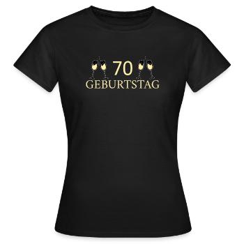70.Geburtstag 70 Jahre - Frauen T-Shirt - Schwarz - Vorne - AI Model Female 172 dark (172cm)