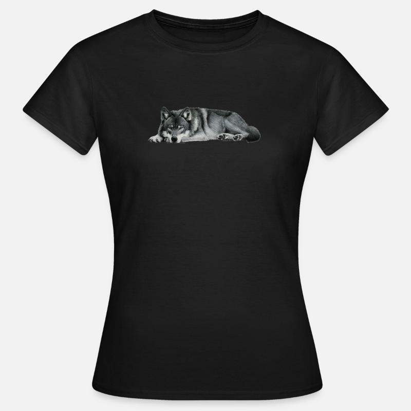 wolf - Frauen T-Shirt - Schwarz
