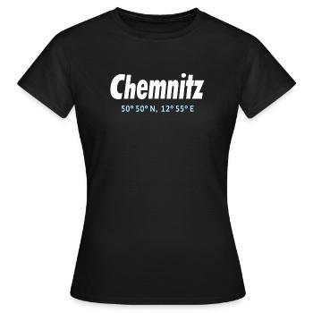 Coordonnées de Chemnitz - T-shirt Femme - noir - Devant - AI Model Female 172 dark (172cm)