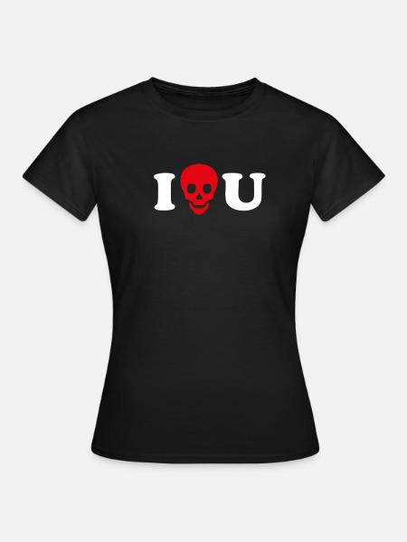 I love you / Skull - Women's T-Shirt - black