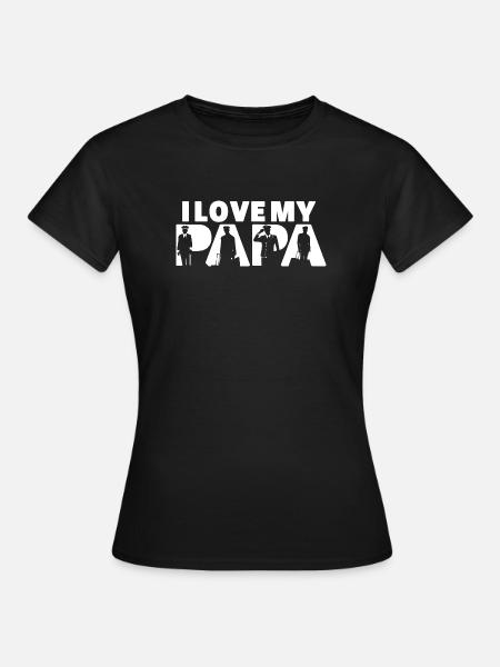 J’aime mon papa pilote aviation paternité pilote papa - T-shirt Femme - noir