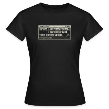Humour Bratwurst Label Vintage - T-shirt Femme - noir - Devant - AI Model Female 172 dark (172cm)
