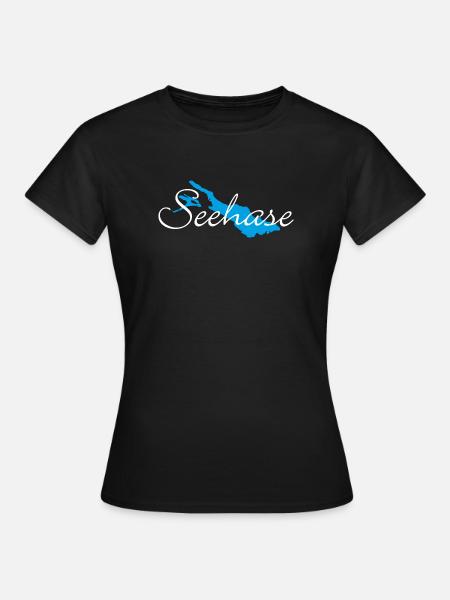 Seehase vom Bodensee für dunkle Shirts - Frauen T-Shirt - Schwarz