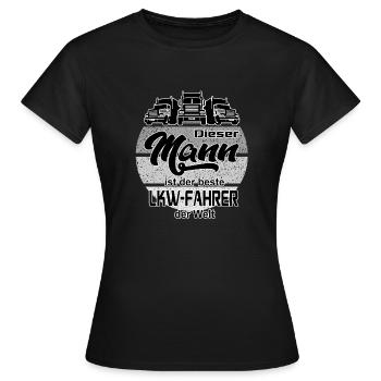 Mann LKW Fahrer Brummi Truck Lastkraftwagenfahrer - Frauen T-Shirt - Schwarz - Vorne - AI Model Female 172 dark (172cm)