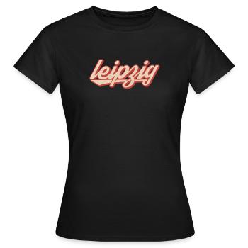Leipzig Script Vintage Logo - T-shirt Femme - noir - Devant - AI Model Female 172 dark (172cm)