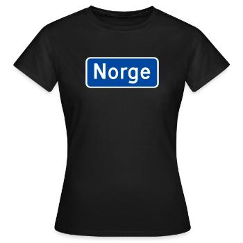Norvège - T-shirt Femme - noir - Devant - AI Model Female 172 dark (172cm)