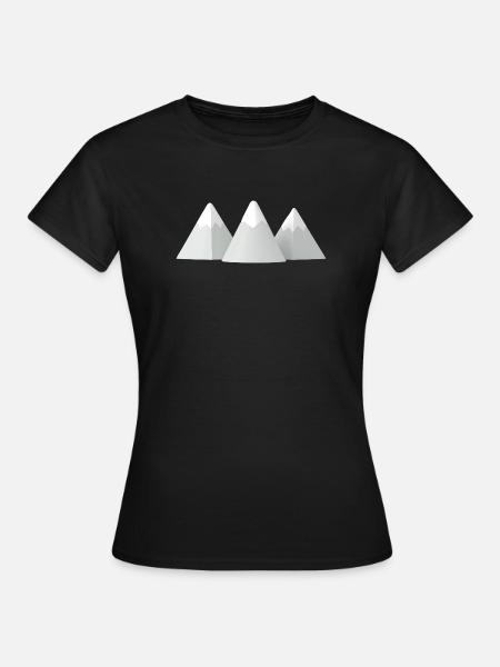 Minimalist 3D Snowy Mountains - Women's T-Shirt - black