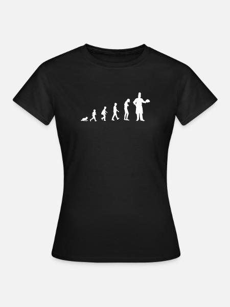 Evolution vom Baby zum Koch / Restaurant - Frauen T-Shirt - Schwarz