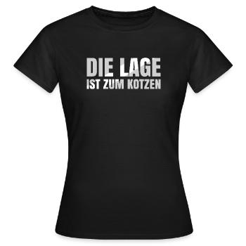 Die Lage ist zum kotzen - Frauen T-Shirt - Schwarz - Vorne - AI Model Female 172 dark (172cm)