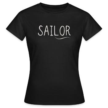 Sailor Sail Motif Lettering - Women's T-Shirt - black - Front - AI Model Female 172 dark (172cm)