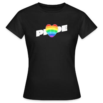Pride Herz - Regenbogen Design - Frauen T-Shirt - Schwarz - Vorne - AI Model Female 172 dark (172cm)