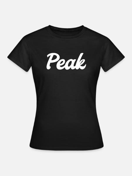 Peak Streetwear – Retro Script Design (white) - Frauen T-Shirt - Schwarz