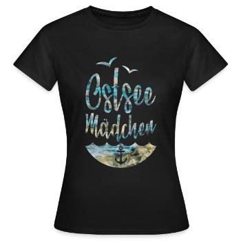 OSTSEE MÄDCHEN - Frauen T-Shirt - Schwarz - Vorne - AI Model Female 172 dark (172cm)