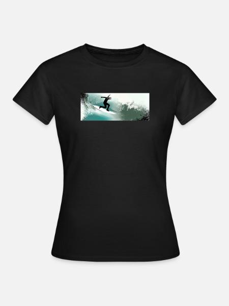 Im Rausch der Wellen - Frauen T-Shirt - Schwarz
