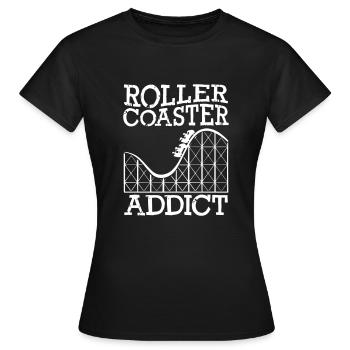 Roller Coaster Addict - Women's T-Shirt - black - Front - AI Model Female 172 dark (172cm)