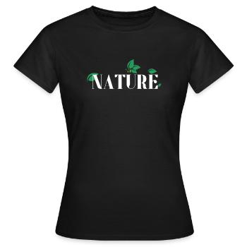 Nature Leaves Serif Logo - Frauen T-Shirt - Schwarz - Vorne - AI Model Female 172 dark (172cm)
