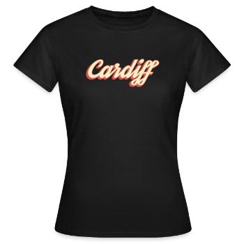 Logo rétro Script de Cardiff - T-shirt Femme - noir - Devant - AI Model Female 172 dark (172cm)