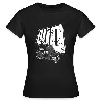 Duo DDR Dreirad - Moped - Frauen T-Shirt - Schwarz - Vorne - AI Model Female 172 dark (172cm)