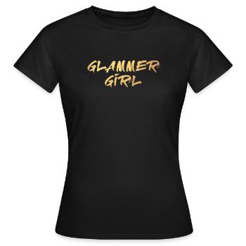 Glammer Girl Or Luxe Exclusif Fille - T-shirt Femme - noir - Devant - AI Model Female 172 dark (172cm)
