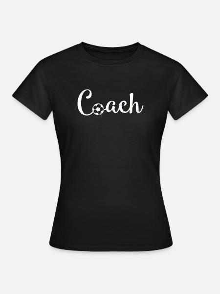 Coach Fußball Schriftlogo - Frauen T-Shirt - Schwarz