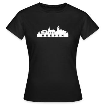 Heepen Skyline Bielefeld Amt Vogtei - Frauen T-Shirt - Schwarz - Vorne - AI Model Female 172 dark (172cm)