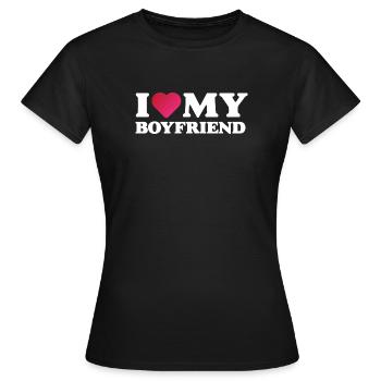 J’aime mon petit ami - T-shirt Femme - noir - Devant - AI Model Female 172 dark (172cm)