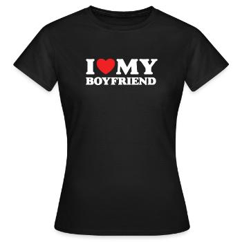 J’aime mon petit ami - T-shirt Femme - noir - Devant - AI Model Female 172 dark (172cm)
