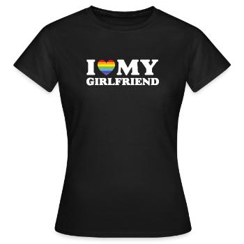 J’aime ma copine - LGBTQ - T-shirt Femme - noir - Devant - AI Model Female 172 dark (172cm)