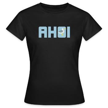 Ahoi Möwe hellblau Küste maritim Meer Schiff Hanse - Frauen T-Shirt - Schwarz - Vorne - AI Model Female 172 dark (172cm)