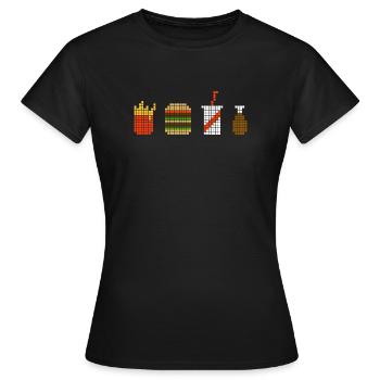 Restauration rapide Pixel - T-shirt Femme - noir - Devant - AI Model Female 172 dark (172cm)