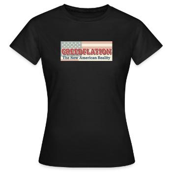 Critique de la politique monétaire américaine - T-shirt Femme - noir - Devant - AI Model Female 172 dark (172cm)