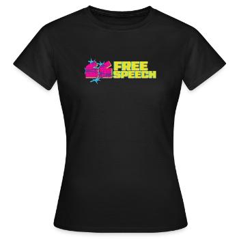 Vibrant graffiti liberté d’expression t-Shirt design - T-shirt Femme - noir - Devant - AI Model Female 172 dark (172cm)