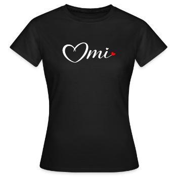 OmI Herzschrift mit rotem Akzent - Frauen T-Shirt - Schwarz - Vorne - AI Model Female 172 dark (172cm)