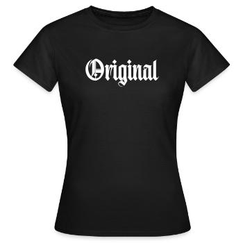 Original - Women's T-Shirt - black - Front - AI Model Female 172 dark (172cm)
