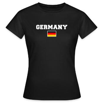 Germany Deutschland  - Frauen T-Shirt - Schwarz - Vorne - AI Model Female 172 dark (172cm)